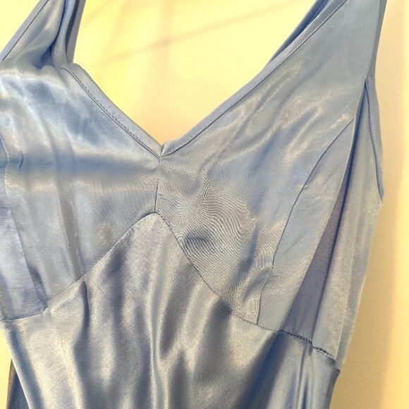Asos Light Blue Satin Slip Maxi Dress - Picture 6 of 10